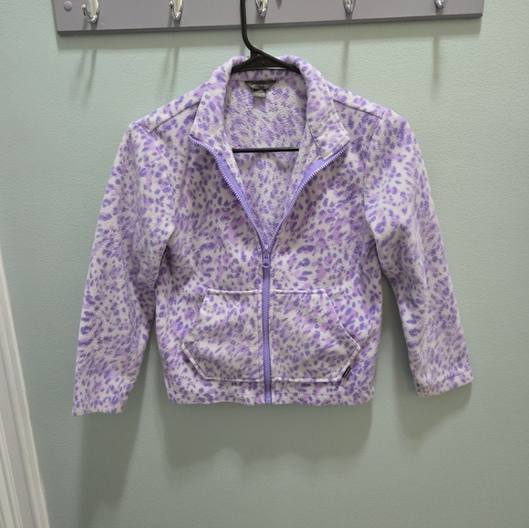 Eddie Bauer Kids Purple Patterned Fleece Jacket EUC - Picture 1 of 5